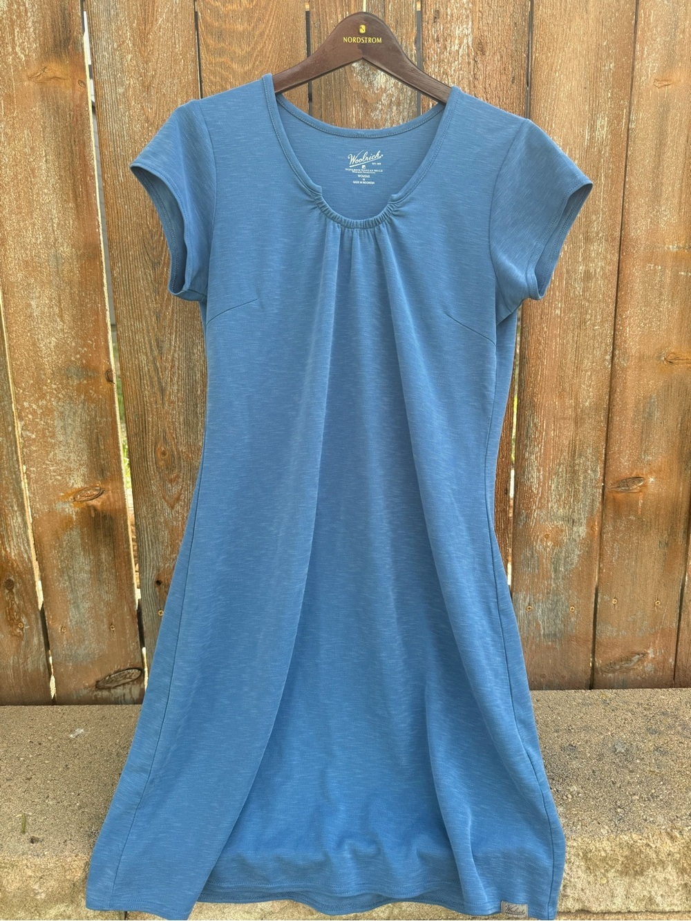 Woolrich Women’s Blue Heather Short Sleeve Shirt Midi Dress Size Medium